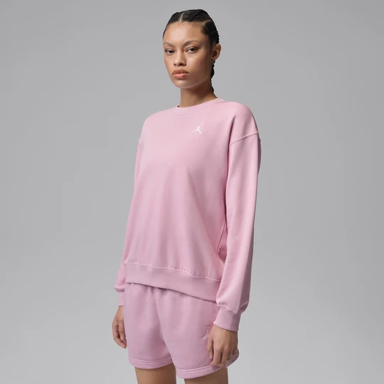 Zdjęcie produktu Damska bluza dresowa z dzianiny dresowej z półokrągłym dekoltem Jordan Brooklyn Fleece - Różowy