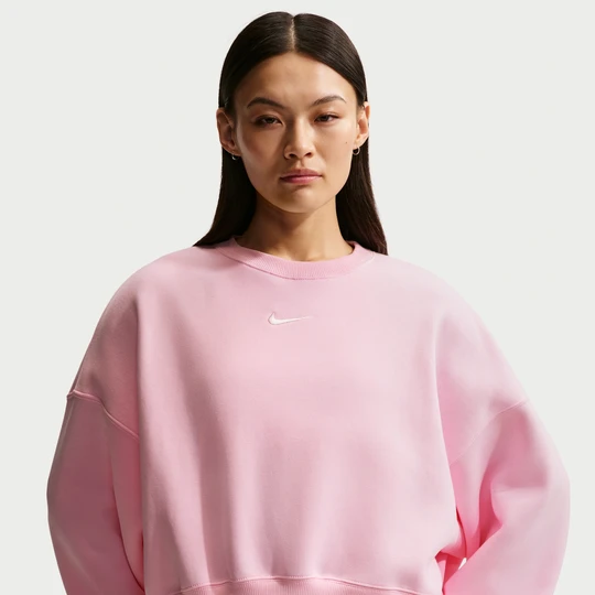 Zdjęcie produktu Damska bluza dresowa z półokrągłym dekoltem o dodatkowo powiększonym kroju Nike Phoenix Fleece - Różowy
