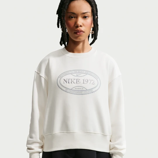 Zdjęcie produktu Damska bluza dresowa z półokrągłym dekoltem o kroju oversize Nike Phoenix Fleece - Biel