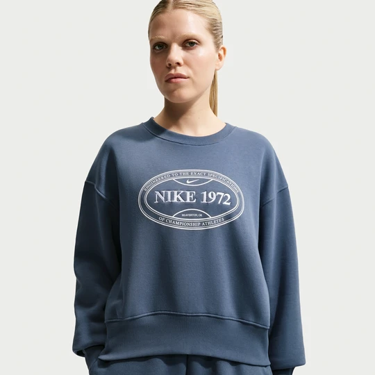Zdjęcie produktu Damska bluza dresowa z półokrągłym dekoltem o kroju oversize Nike Phoenix Fleece - Niebieski