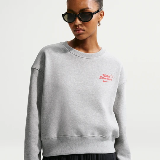 Zdjęcie produktu Damska bluza dresowa z półokrągłym dekoltem o kroju oversize Nike Phoenix Fleece - Szary