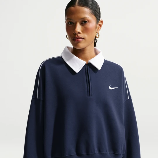 Zdjęcie produktu Damska bluza dresowa z zamkiem 1/4 Nike - Niebieski