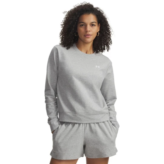 Zdjęcie produktu Damska bluza nierozpinana bez kaptura Under Armour Sport Terry Crew - szara