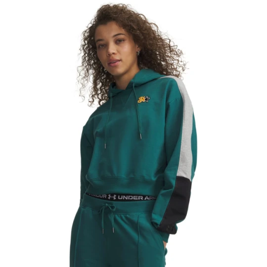 Zdjęcie produktu Damska bluza nierozpinana z kapturem Under Armour Sport Terry Trend Hoodie - zielona
