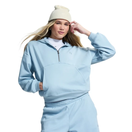 Zdjęcie produktu Damska bluza nierozpinana z kapturem Under Armour UA Icon Fleece HZ Hoodie - niebieska