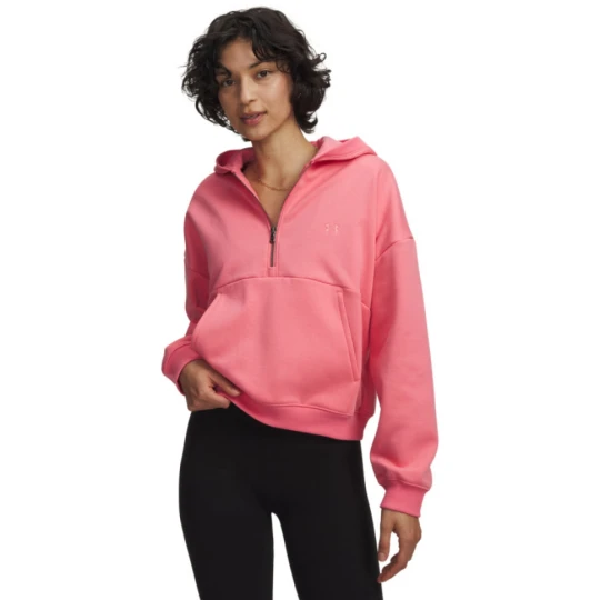 Zdjęcie produktu Damska bluza nierozpinana z kapturem Under Armour UA Icon Fleece HZ Hoodie - różowa