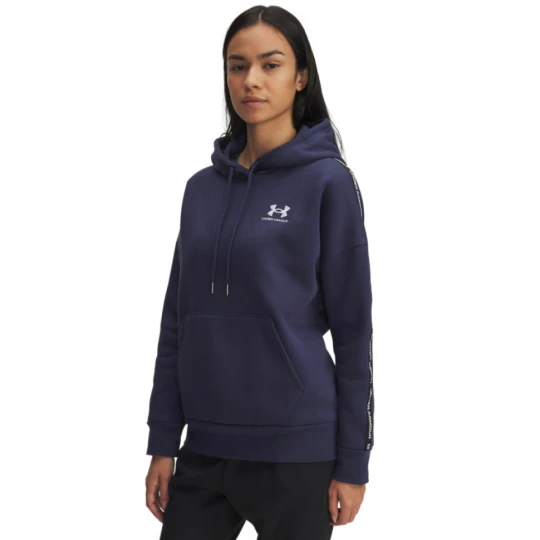 Zdjęcie produktu Damska bluza nierozpinana z kapturem Under Armour UA Icon Fleece Taped - granatowa