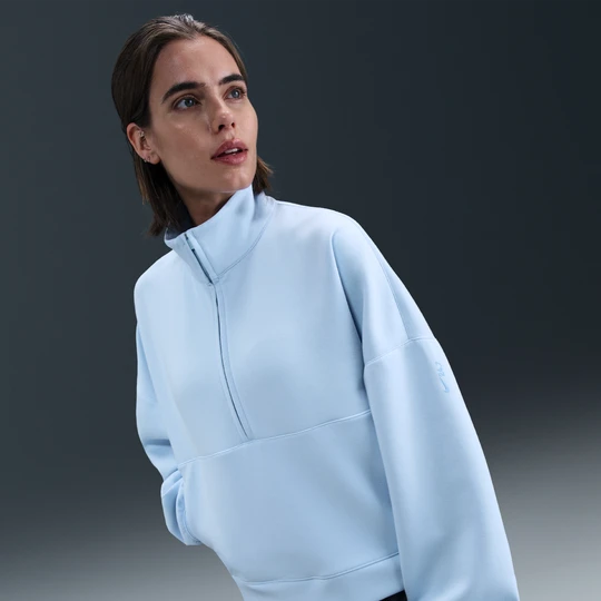 Zdjęcie produktu Damska bluza oversize z zamkiem 1/2 Dri-FIT Nike 24.7 ImpossiblySoft - Niebieski