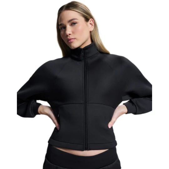 Zdjęcie produktu Damska bluza rozpinana bez kaptura Under Armour UA Unstoppable Fleece Rib Textured - czarna