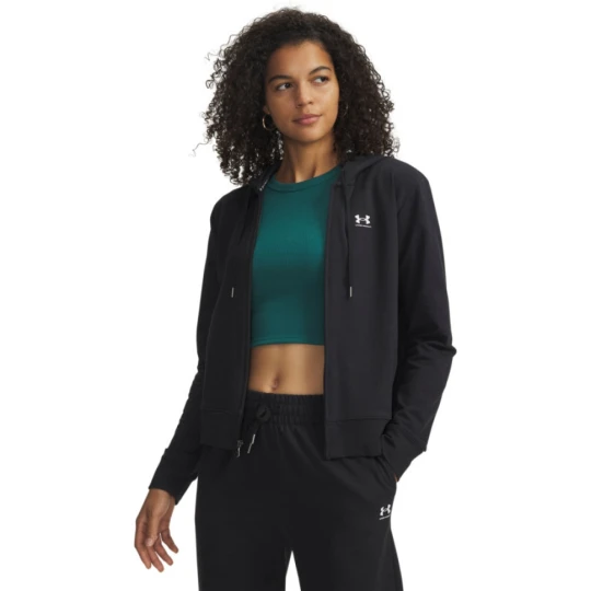 Zdjęcie produktu Damska bluza rozpinana z kapturem Under Armour Sport Terry FZ - czarna