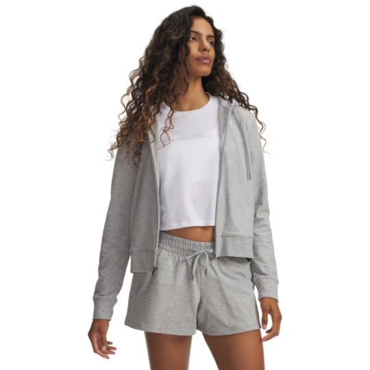Zdjęcie produktu Damska bluza rozpinana z kapturem Under Armour Sport Terry FZ - szara