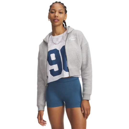 Zdjęcie produktu Damska bluza rozpinana z kapturem Under Armour UA Icon Fleece Nov FZ - szara