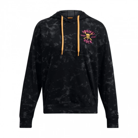 Zdjęcie produktu Damska bluza teningowa nierozpinana z kapturem Under Armour Project Rock W Udrground Terry HD - czarna