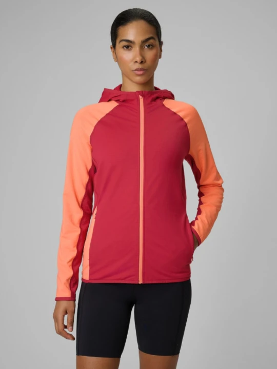 Zdjęcie produktu Damska bluza trekkingowa z kapturem 4F 4FWSS26TFSWF641 - czerwona