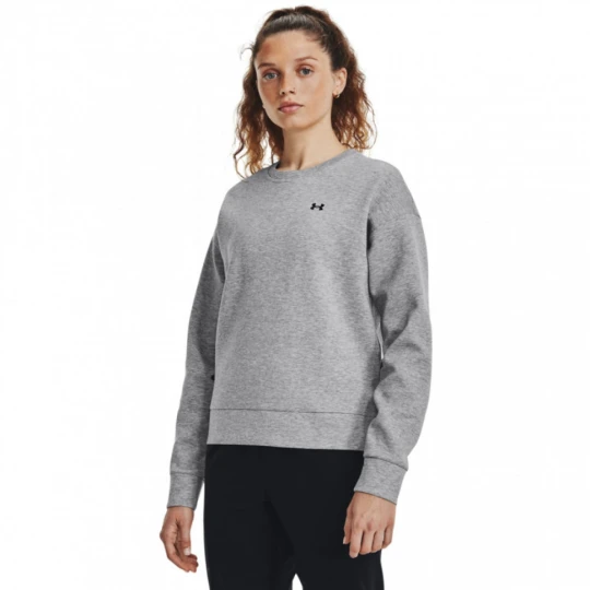 Zdjęcie produktu Damska bluza treningowa nierozpinana bez kaptura Under Armour Unstoppable Flc Crew - szara