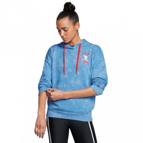 Zdjęcie produktu Damska bluza treningowa nierozpinana z kapturem Under Armour Project Rock Terry Underground Hoodie - niebieska