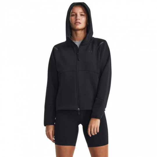 Zdjęcie produktu Damska bluza treningowa rozpinana z kapturem Under Armour Unstoppable Fleece FZ - czarna