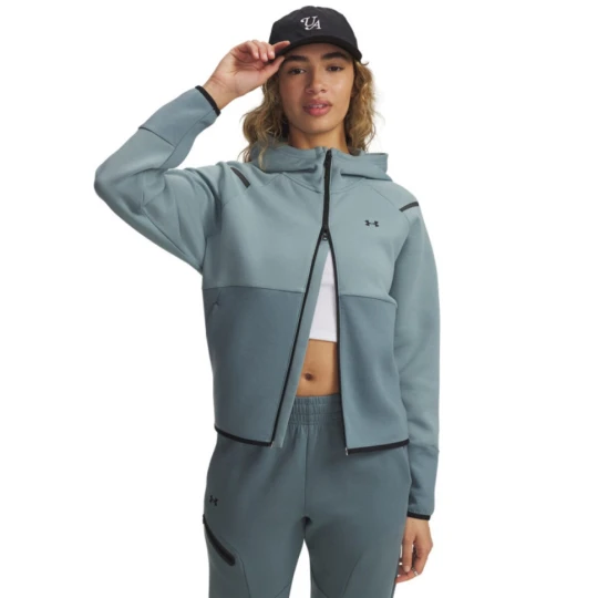 Zdjęcie produktu Damska bluza treningowa rozpinana z kapturem Under Armour Unstoppable Fleece FZ - niebieska