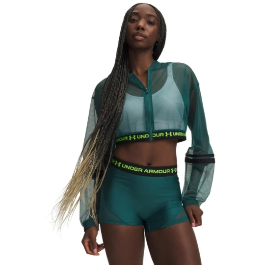 Zdjęcie produktu Damska bluza treningowa Under Armour HeatGear Mesh FZ - zielona