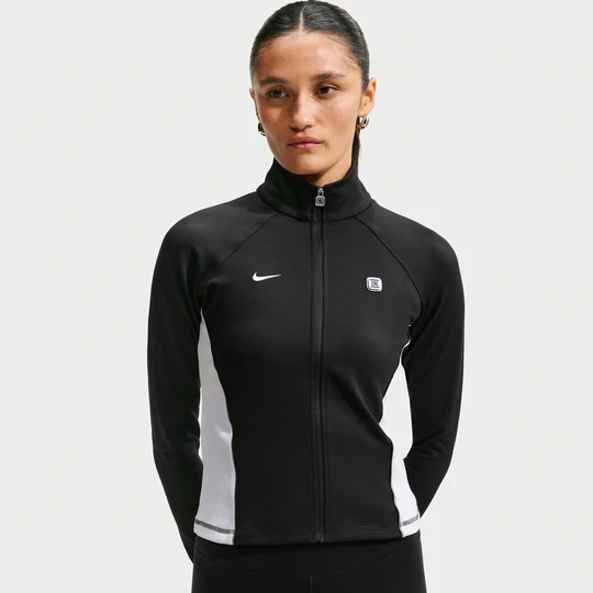 Zdjęcie produktu Damska bluza z długim rękawem i zamkiem na całej długości Nike - Czerń