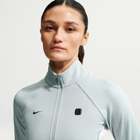 Zdjęcie produktu Damska bluza z długim rękawem i zamkiem na całej długości Nike - Szary
