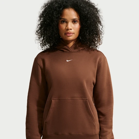 Zdjęcie produktu Damska bluza z kapturem Nike Studio Fleece Medium Weight - Brązowy