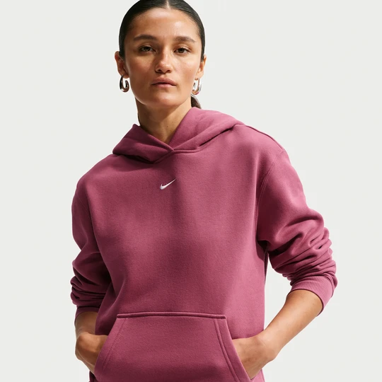 Zdjęcie produktu Damska bluza z kapturem Nike Studio Fleece Medium Weight - Czerwony