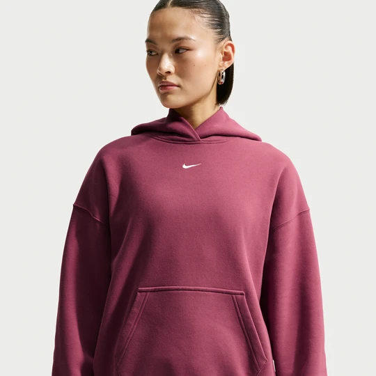 Zdjęcie produktu Damska bluza z kapturem o kroju oversize Nike Studio Fleece Medium Weight - Czerwony