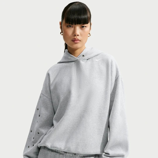 Zdjęcie produktu Damska bluza z kapturem o kroju oversize Nike Studio Fleece Medium Weight - Szary
