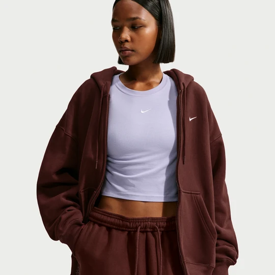 Zdjęcie produktu Damska bluza z kapturem o kroju oversize z suwakiem na całej długości Nike Studio Fleece Heavyweight - Fiolet