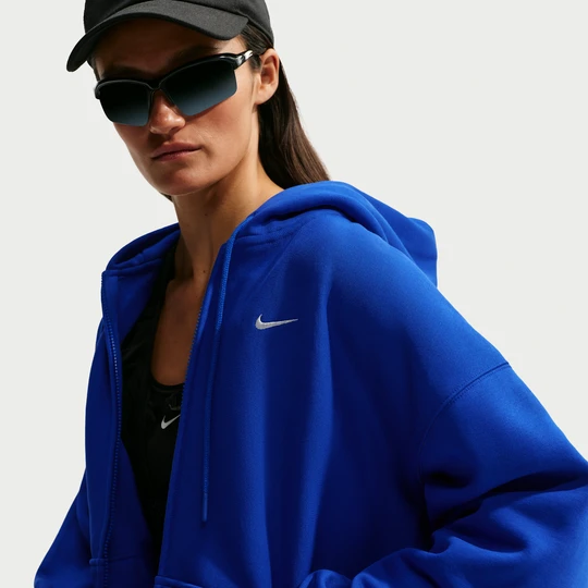 Zdjęcie produktu Damska bluza z kapturem o kroju oversize z suwakiem na całej długości Nike Studio Fleece Heavyweight - Niebieski