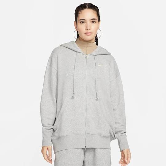 Zdjęcie produktu Damska bluza z kapturem o kroju oversize z zamkiem na całej długości Nike Phoenix Fleece - Szary