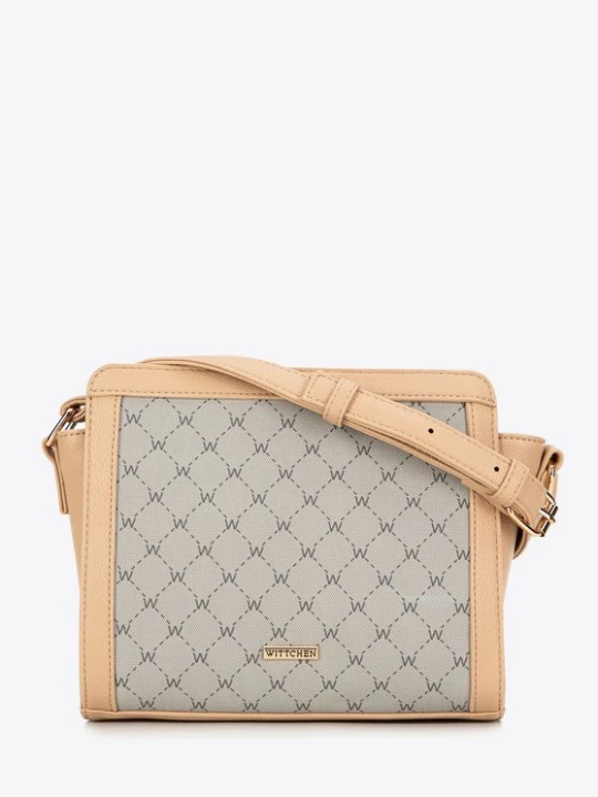 Zdjęcie produktu Damska crossbody w monogram beżowa Wittchen