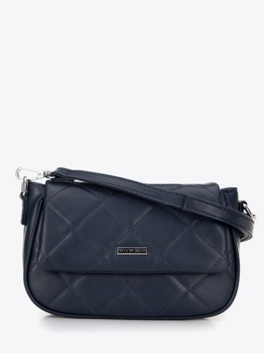 Zdjęcie produktu Damska crossbody z ekoskóry w przeszycia granatowa Wittchen