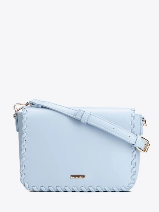 Zdjęcie produktu Damska crossbody z obszytą klapą niebieska Wittchen