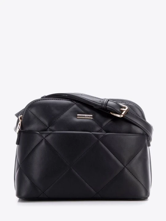 Zdjęcie produktu Damska crossbody z przeszyciami ekoskóra czarno - złota Wittchen