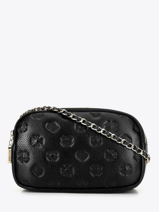 Zdjęcie produktu Damska crossbody ze skóry na łańcuszku czarna Wittchen