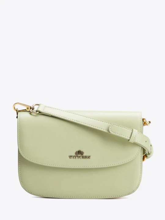 Zdjęcie produktu Damska crossbody ze skóry naturalnej pistacjowa Wittchen pistacjowy