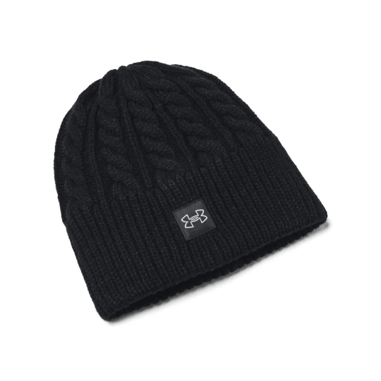 Zdjęcie produktu Damska czapka zimowa Under Armour Halftime Cable Knit Beanie - czarna