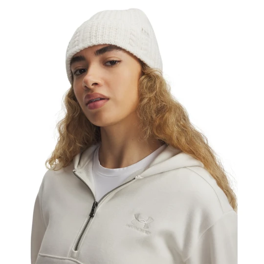 Zdjęcie produktu Damska czapka zimowa Under Armour W Halftime Cable Knit Beanie - beżowa