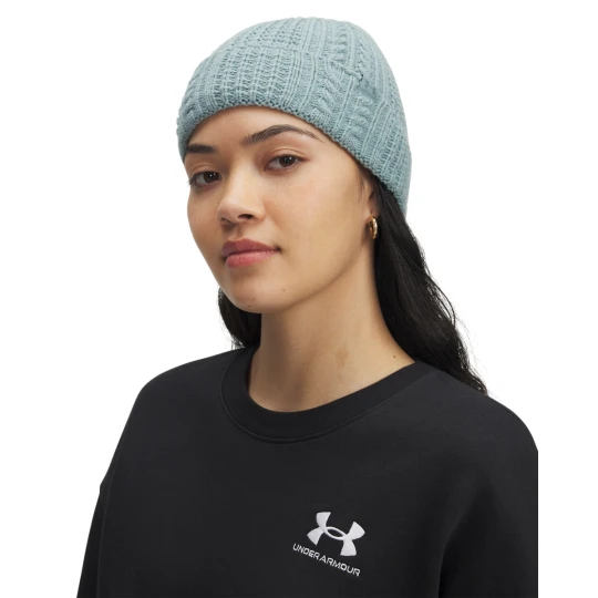 Zdjęcie produktu Damska czapka zimowa Under Armour W Halftime Cable Knit Beanie - zielona