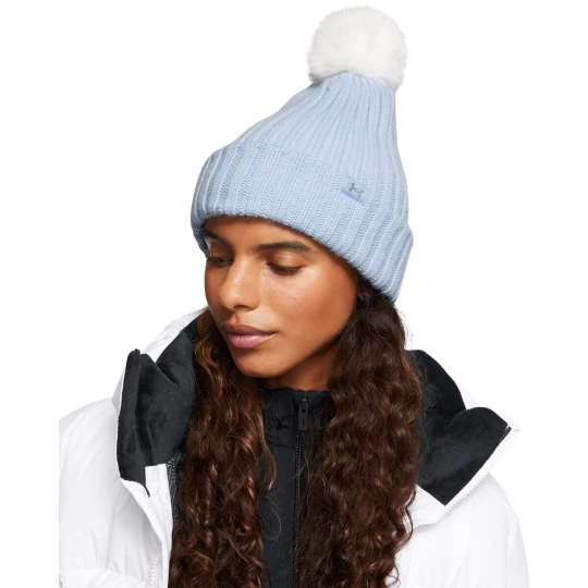 Zdjęcie produktu Damska czapka zimowa Under Armour W Halftime Pom Beanie - niebieska