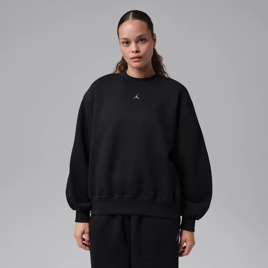 Zdjęcie produktu Damska dzianinowa bluza dresowa z półokrągłym dekoltem Jordan Brooklyn - Czerń