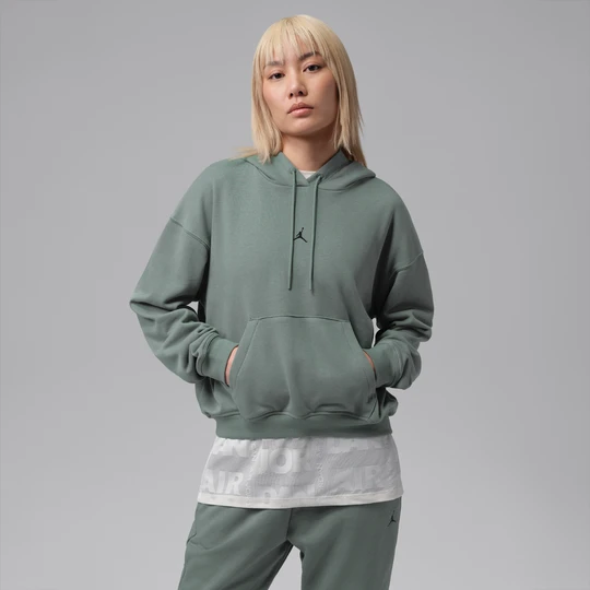 Zdjęcie produktu Damska dzianinowa bluza z kapturem Dri-FIT Jordan Sport Crossover - Szary