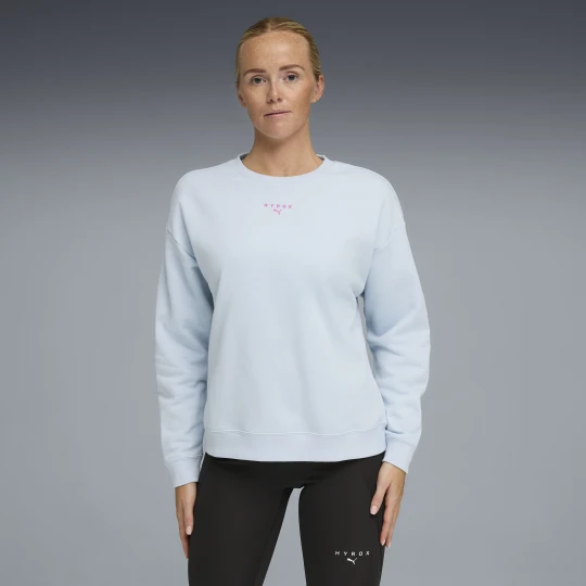 Zdjęcie produktu Damska gruba bluza z okrągłym dekoltem PUMA × HYROX, Odzież, Szary