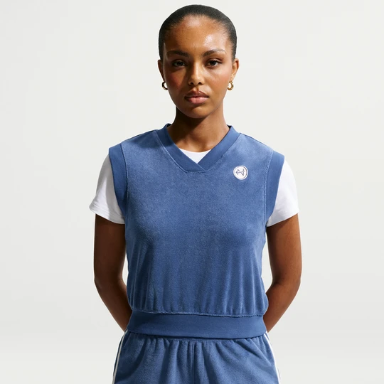 Zdjęcie produktu Damska koszulka bez rękawów Nike Chill Terry - Niebieski