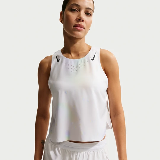 Zdjęcie produktu Damska koszulka bez rękawów o skróconym kroju do biegania Dri-FIT ADV Nike AeroSwift - Biel