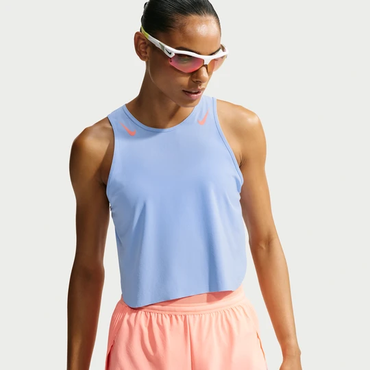 Zdjęcie produktu Damska koszulka bez rękawów o skróconym kroju do biegania Dri-FIT ADV Nike AeroSwift - Niebieski
