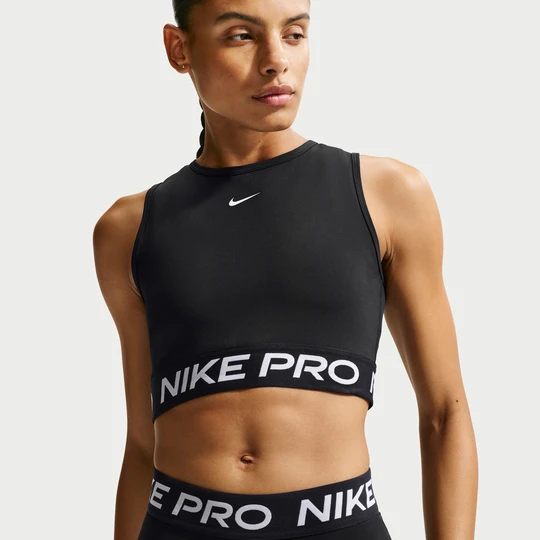 Zdjęcie produktu Damska koszulka bez rękawów o skróconym kroju Dri-FIT Nike Pro - Czerń