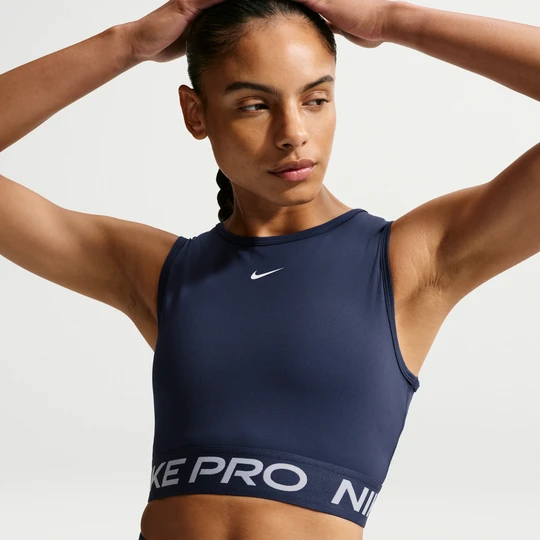 Zdjęcie produktu Damska koszulka bez rękawów o skróconym kroju Dri-FIT Nike Pro - Niebieski